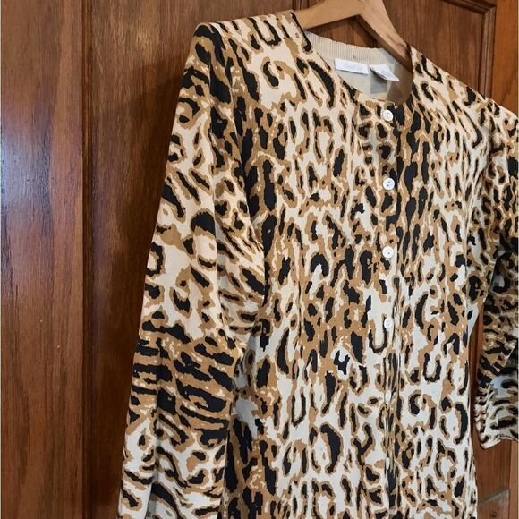 RARE Marshall Fields Cardigan Animal Print Silk/Nylon - Picture 2 of 10
